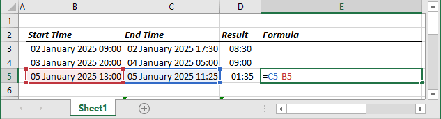 Example of negative time 1904 date system in Excel 365