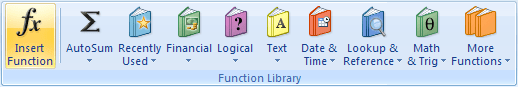 Function Library in Excel 2007