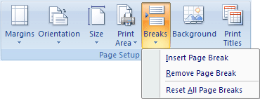 Page Setup Excel 2007
