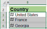 Geography data in Excel 365