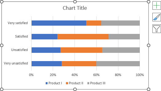 Simple 100% stacked bar chart in Excel 365