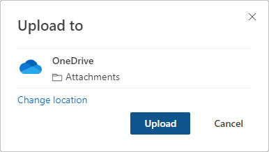 Upload to OneDrive in Outlook for Web