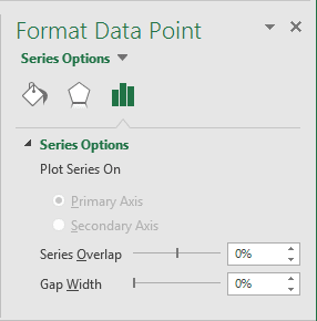 Gap width for chart in Excel 2016