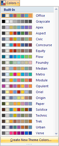 Colors in Excel 2007