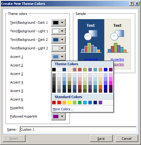 New Color in Excel 2007