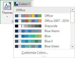 Colors in Excel 2016