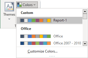 Custom colors for chart in Excel 365