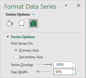 Gap Width in data series Excel 365