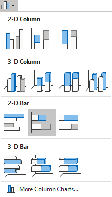 Stacked Bar chart in Excel 365