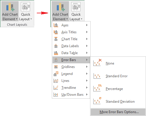 Add Error Bars in Excel 2016