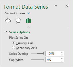 Gap Width for Data Series in Excel 2016