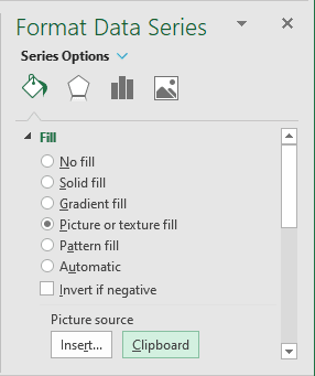 Fill Data Series from Clipboard in Excel 2016