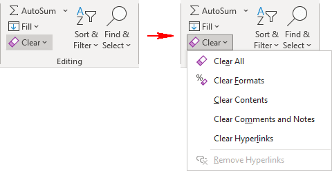 Clear button in Excel 365