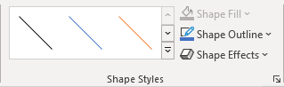Shape Style gallery in Excel 365