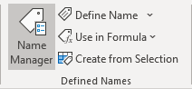 Defined Names group in Excel 365