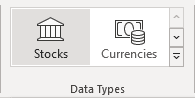 Stocks Data Type in Excel 365