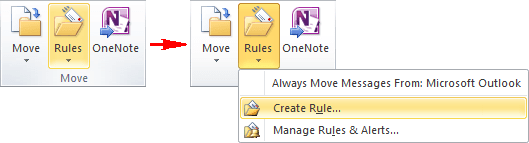 Create Rules in Outlook 2010