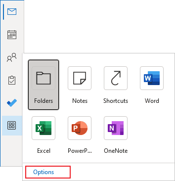 Advanced Options in new Navigation bar Outlook 365