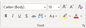 Font group in PowerPoint 365