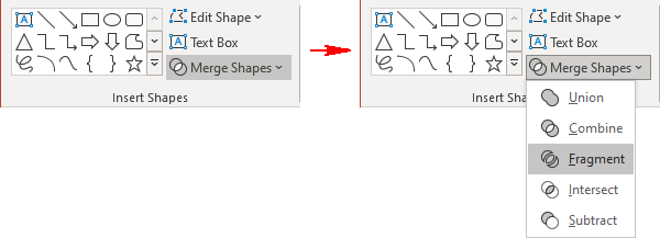 Fragment shapes in PowerPoint 365