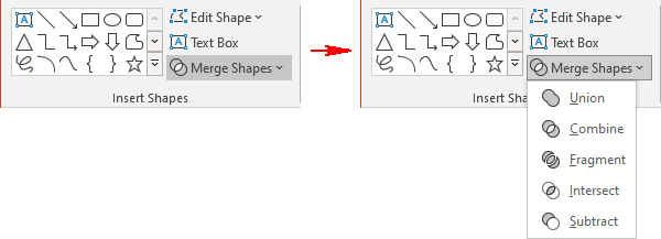 Merge Shapes operations in PowerPoint 365