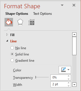 Line color for shapes in PowerPoint 365