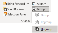 Ungroup in PowerPoint 365