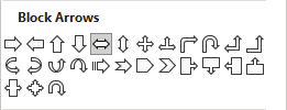 Arrow left-right shape in Excel 365