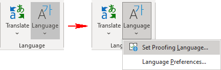 Set Proofing Language in Word 365