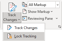 Lock Tracking in Word 365
