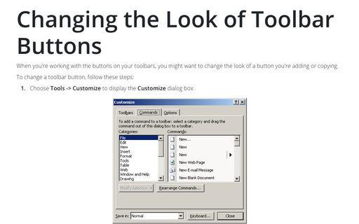 Changing the Look of Toolbar Buttons