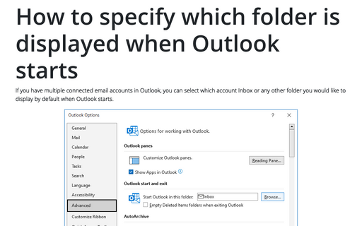 How to specify which folder is displayed when Outlook starts