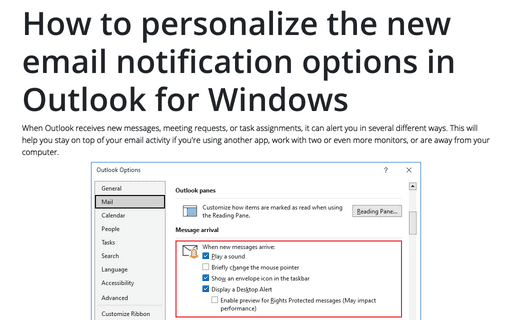 How to personalize the new email notification options in Outlook for Windows