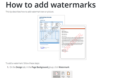 How to add watermarks