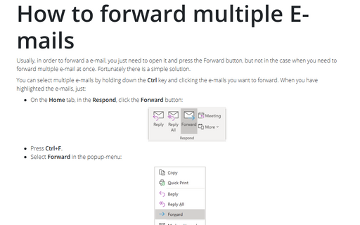 How to forward multiple E-mails
