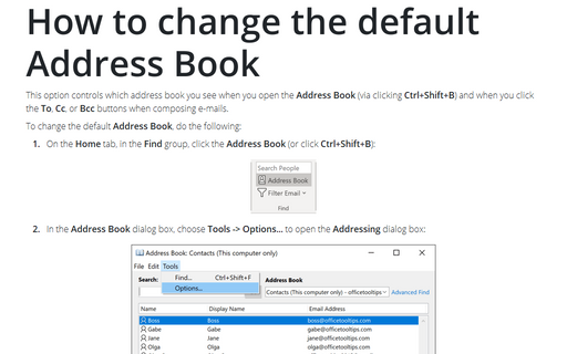 How to change the default Address Book