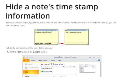 Hide a note's time stamp information