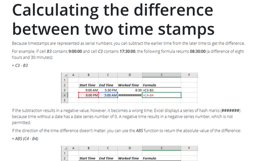 Calculating the difference between two time stamps