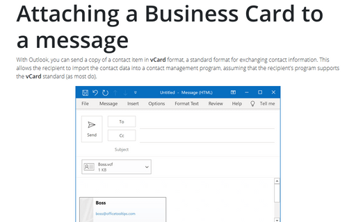 Attaching a Business Card to a message