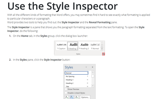 Use the Style Inspector