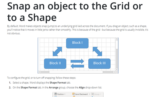 Snap an object to the Grid or to a Shape