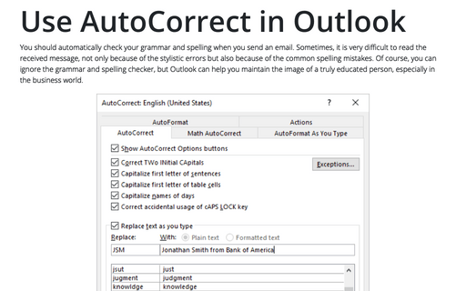 Use AutoCorrect in Outlook