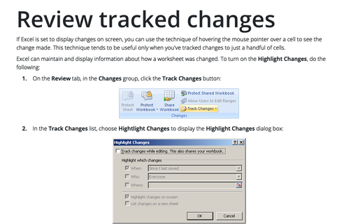 Review tracked changes