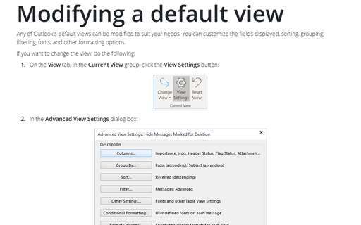 Modifying a default view
