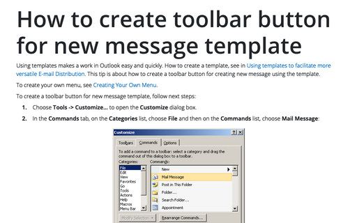 How to create toolbar button for new message template