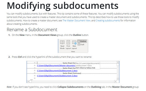 Modifying subdocuments