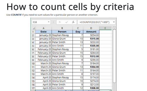 How to count cells by criteria