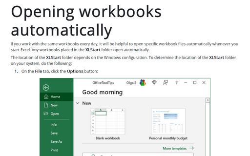 Opening workbooks automatically