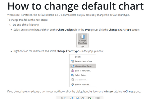 How to change default chart
