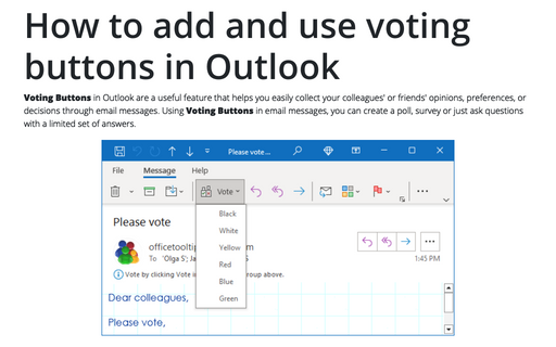 How to add and use voting buttons in Outlook